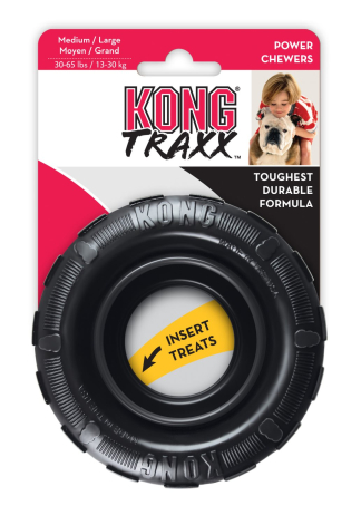 Kong Traxx Hundelegetøjs Bidedæk i Holdbart Gummi - Flere Størrelser