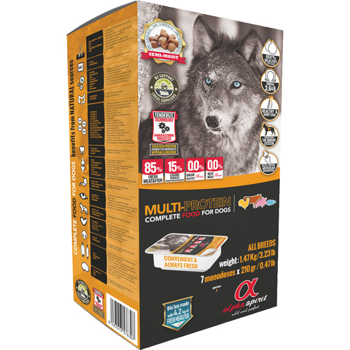 Billede af AlphaSpirit MULTI Komplet Hundefoder - Flere Størrelser - Semi Fugtigt - 85% Kød - Allergivenligt - Uden Korn og Tilsætningsstoffer
