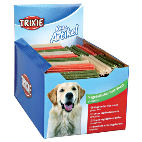 Trixie Hunde Snack Tyggepinde med Ris - 12cm - Light - Vegetaris