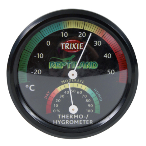 Trixie Terrarie Thermo og Hygrometer - Analog - Fra -25 °C til 55 °C og 0 til 100 % Fugtighed.