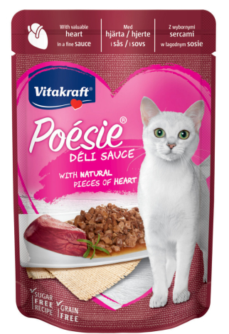 VitaKraft Katte Vådfoder Poesie DeliSauce Hjerte i Sovs - 85g - Sukkerfri - Kornfri