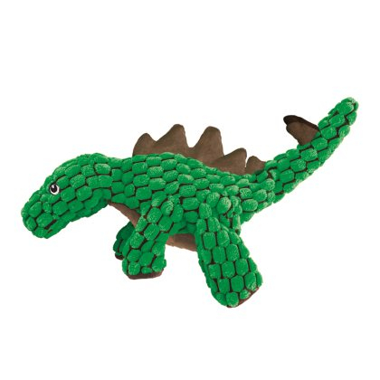 Kong Dynos Hundelegetøjs Bamse Stegosaurus i Plys - Med Forstærket Sygninger - Small - 32x14x7cm - Skratte og Pivelyd - - - -