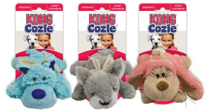 Kong Cozie Pastel Hundelegetøjs Bamse - Med Ekstra Stoflag - 22x22x10cm - Med Pivelyd