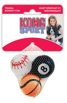 Kong Sports Hundelegetøjs Robuste Bolde til Hårdere Leg - 3 stk - Flere Størrelser