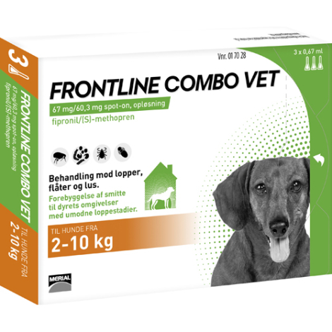 Frontline Hunde Combo Vet - Mod Lopper. Lus og Flåter - Flere Størrelser