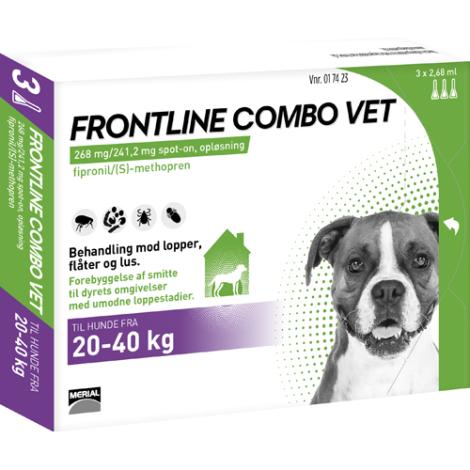 Frontline Hunde Combo Vet - Mod Lopper. Lus og Flåter - Flere Størrelser