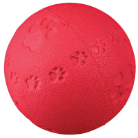 Trixie Hundelegetøjs Bold i Naturgummi - Flere Størrelser - Med Pivelyd