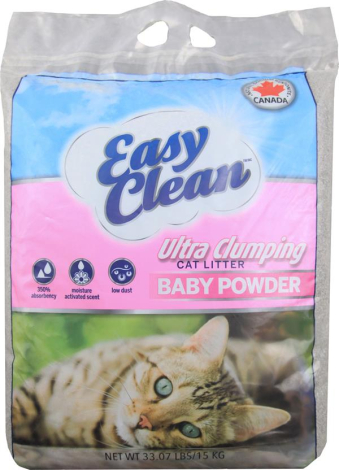 EasyClean Kattegrus - Med Babypudder duft - 15kg - Klumpende