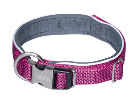 Nobby Royal Hundehalsbånd - Med Blød Neopren - Pink - Flere Størrelser