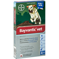 BayVactic Vet Hunde Loppe- og Flåtmiddel - Flere Størrelser - 4 Pipetter