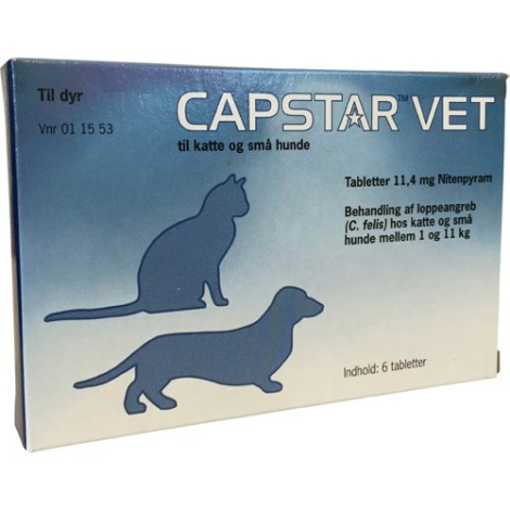 Capstar Vet Hund og Kat - Til behandling af loppeangreb - 1-11kg - 6 Tabletter