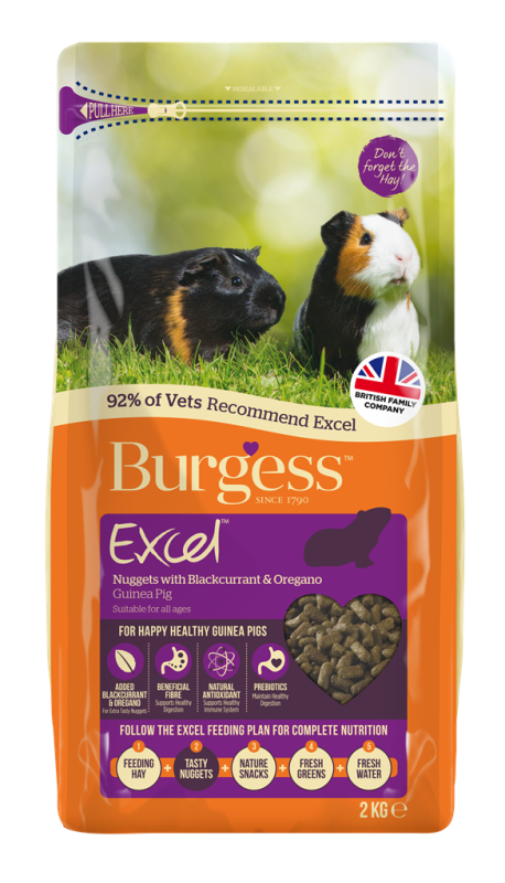 Se Burgess Excel Marsvinefoder Nuggets - Med Solbær og Oregano - 1,5kg hos Dyreverdenen.dk