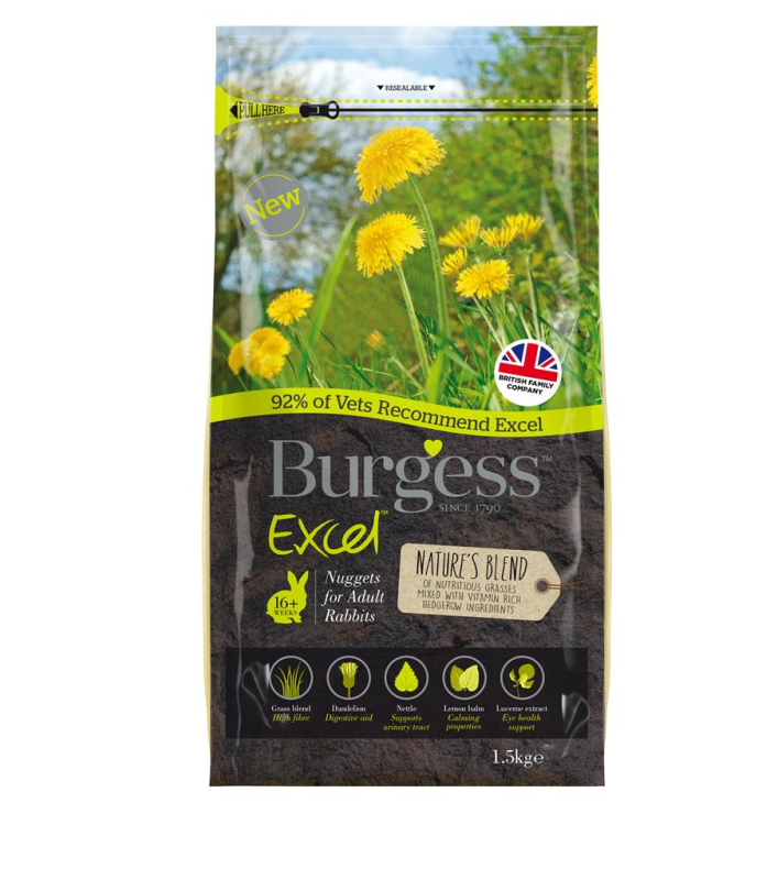 Billede af Burgess Excel Voksen Kaninfoder Nuggets - Naturlig blanding - 1,5kg