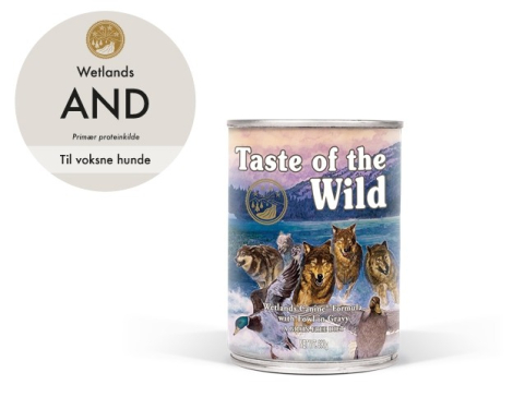 Taste Of The Wild Wetlands Hundefoder - Med And - 390g - Kornfri