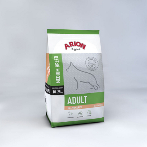 Arion Original Adult Medium Breed - Laks og Ris - 12kg