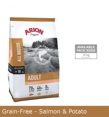 Arion Kornfrit Hundefoder - Med Laks og Kartoffel - 12kg