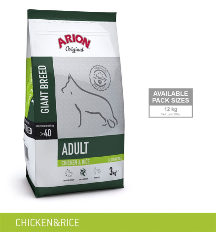 Arion Original Adult Large Breed Hundefoder - Kylling og Ris - 12kg