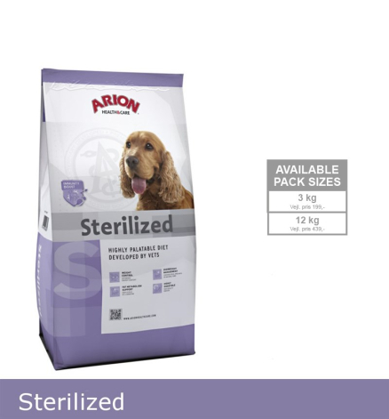Arion Sterilized Hundefoder - Med Kylling - 3kg