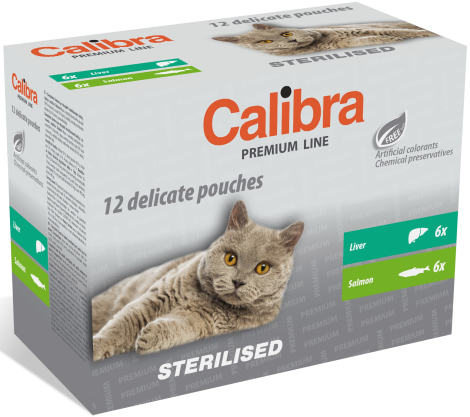 Calibra Steriliseret Katte vådfoder Multipack med 2x6 Smage - 12x100g