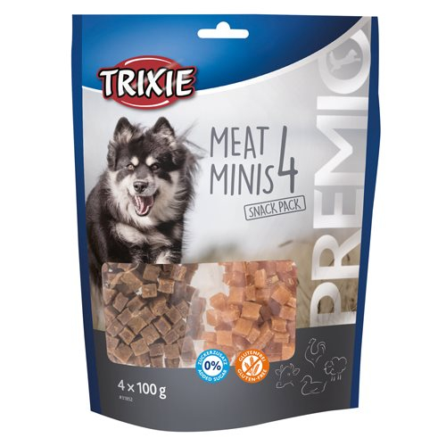 Trixie Premio Hunde Snack 4 Meat Minis - 4x100g - Sukkerfri - Glutenfri