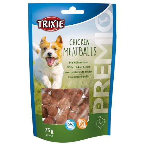 Trixie Premio Hunde Snack Kyllinge Kødboller - 75g - Sukkerfrie - Glutenfrie