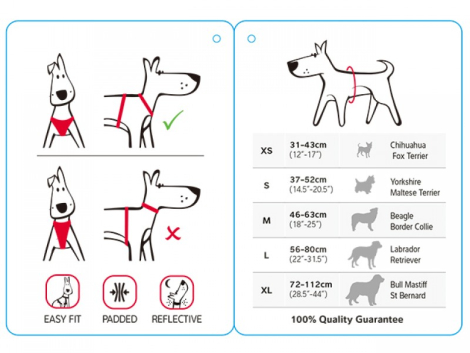 Red Dingo Polstret Hundesele Med Antitræk - Pink - Flere Størrelser