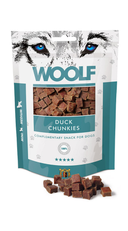 Woolf Hunde Snack Godbidder - Med Ande Chunkies - 100g - 93% Kød