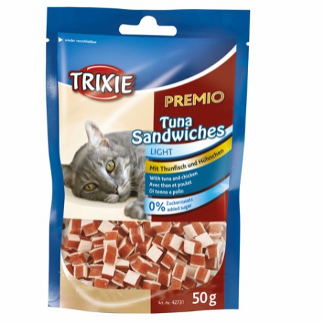 Trixie Premio Katte Snack Godbidder Tun Bider - Med Tunfisk og Kylling - 50g - Sukkerfrie