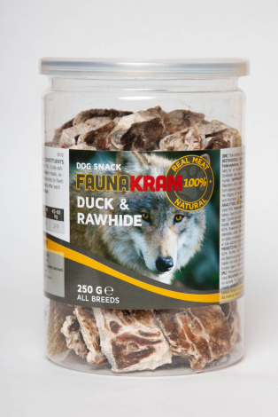 Faunakram Hundesnack Duck & Rawhide - 250g