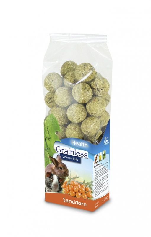 Se JR Farm Grainless Health - Vitaminkugler Havtorn - 150g hos Dyreverdenen.dk
