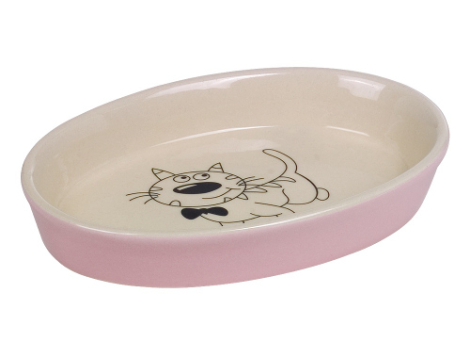 Nobby Oval Katteskål I Keramik Pink - 120ml