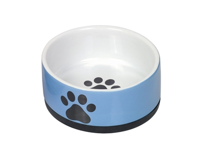 Nobby Hundeskål i Keramik - Med Pote Motiv - Flere Størrelser - Blå