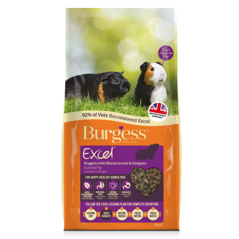 Burgess Excel Marsvinefoder Nuggets - Med Solbær og Oregano - 10kg