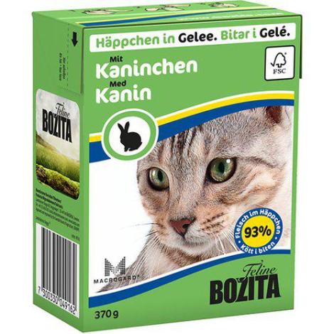 Bozita Katte Vådfoder - Med Kanin Bidder i Gele - 370g - Tetra