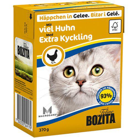 Bozita Katte Vådfoder - Med Kylling Bidder i Gele- 370g - Tetra