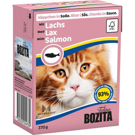 Bozita Katte Vådfoder - Med Laks Bidder i Sovs - 370g - Tetra