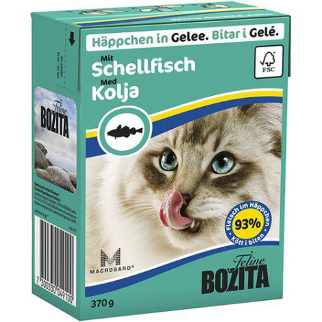 Bozita Katte Vådfoder - Med Kull Fiske Bidder i Gele - 370g - Tetra