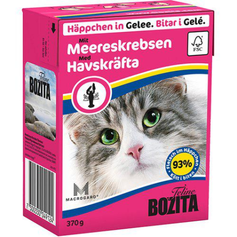 Bozita Katte Vådfoder - Med Krebs Bidder i Gele - 370g - Tetra