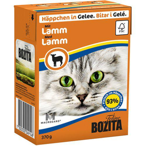 Bozita Katte Vådfoder - Med Lam Bidder i Gele - 370g - Tetra