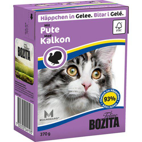 Bozita Katte Vådfoder - Med Kalkun Bidder i Gele - 370g - Tetra