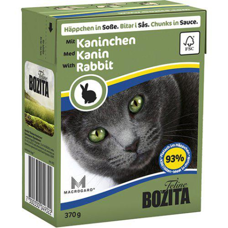 Bozita Katte Vådfoder - Med Kanin Bidder i Sovs - 370g - Tetra