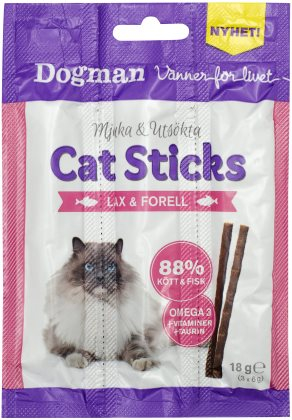 Dogman Kattesnack Sticks - Med ørred - 3stk