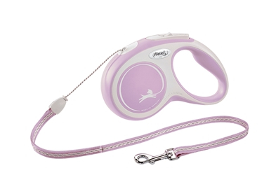 Flexi New Comfort Hundeline - Med Snor - Pink - Flere Størrelser