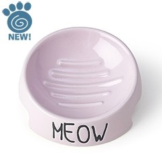 Petrageous Meow 5 Katteskål i Keramik - Pink - Ø11,5cm