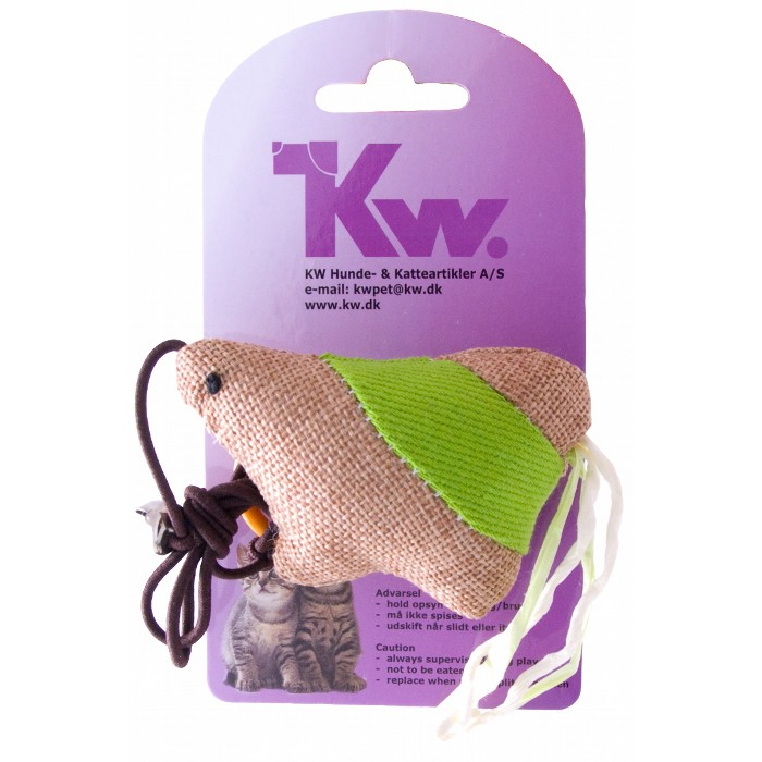 Billede af Kw Kattelegetøjs Stof Dyr i Snor Med Papirhale - 8cm