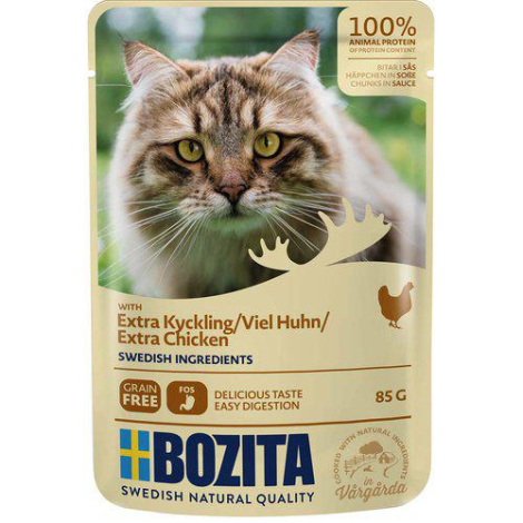 Bozita Katte Vådfoder - Med Ekstra Kylling Bidder i Sovs - 85g