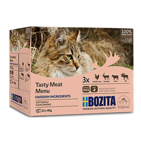 Bozita Katte Vådfoder - Kød i Gele Multiboks - 12x85g