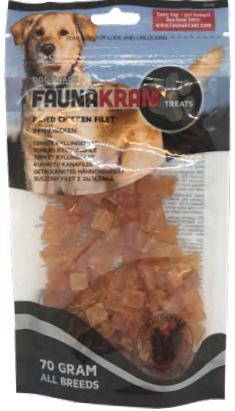 Faunakram Hundesnack Blød Kylling - 70g - 94% Kylling