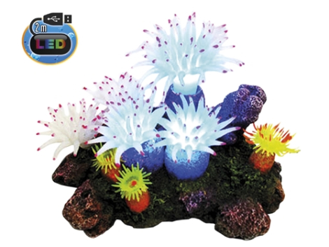 Nobby Akvarie Dekorations Koral - Med LED - 16,5x12x11cm