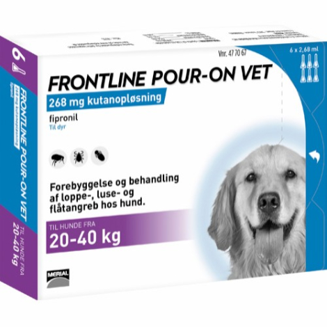 Frontline Hunde Pour-On Vet - Mod Lopper, Lus og Flåter